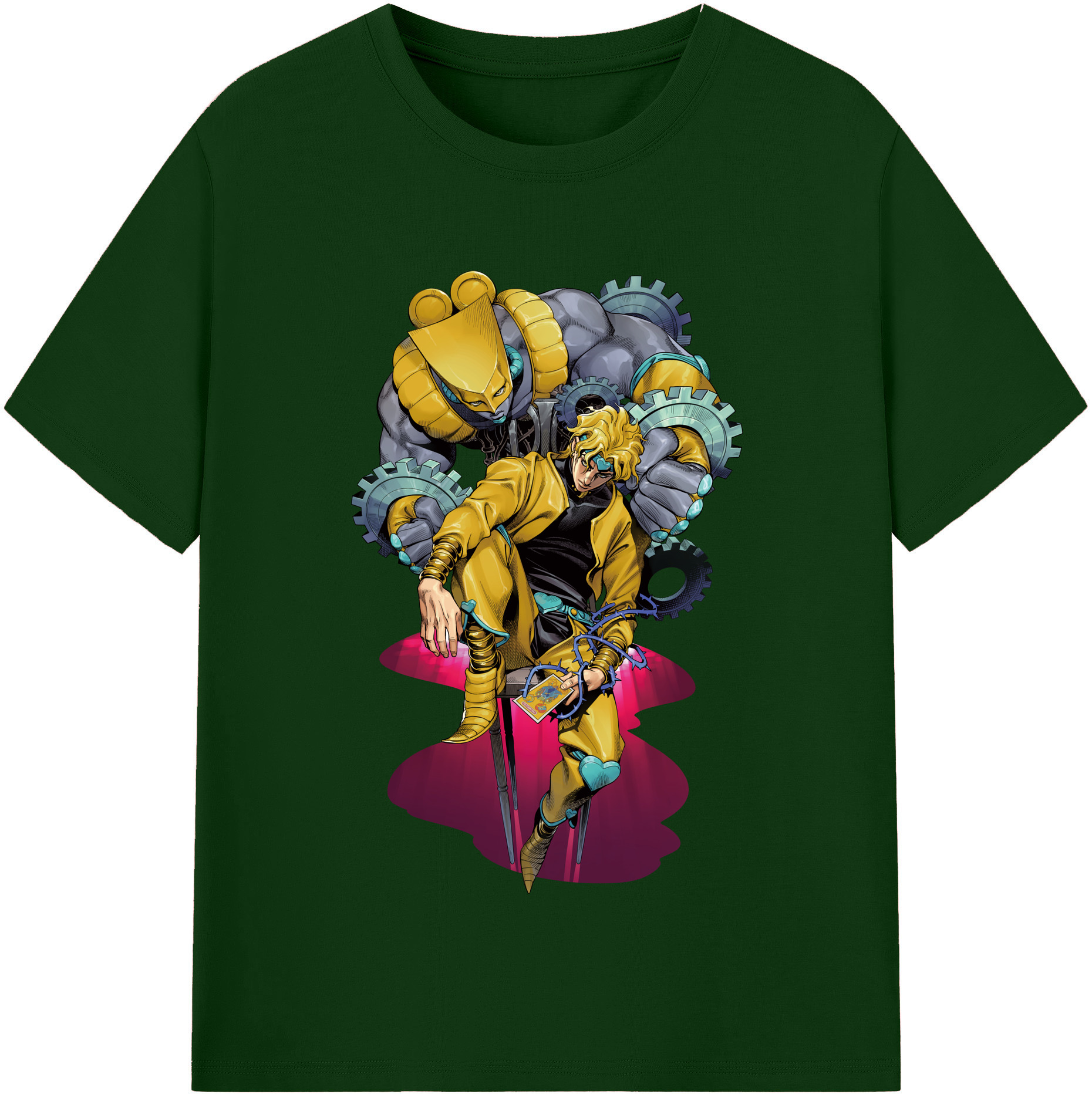 （画像用） ジョジョの奇妙な冒険 ディオ?ブランドー JoJo's Bizarre Adventure Dio Brando 綿100％半袖Tシャツ（フロントプリント）